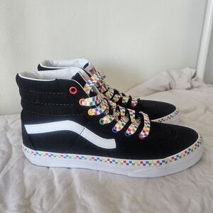 VANS Sk8-Hi Women's Rainbow Checks Size 6 New